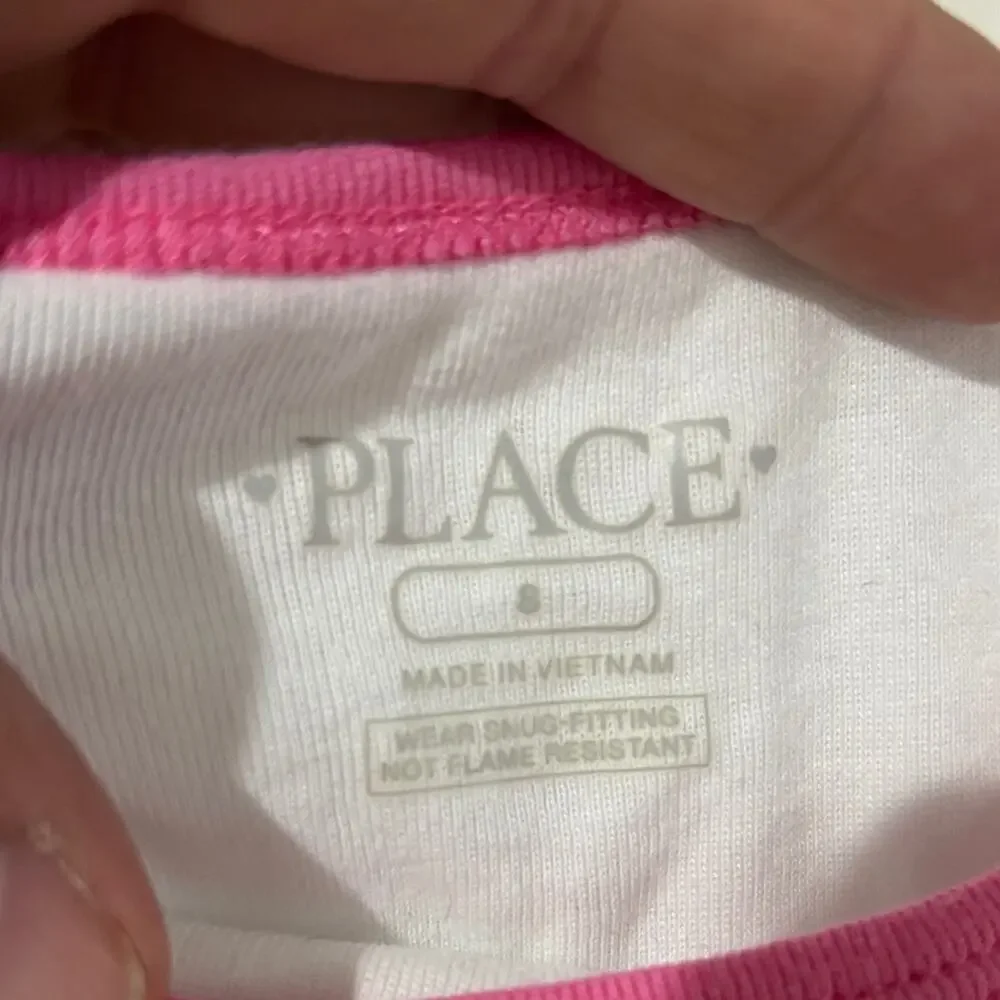 Children’s place 8 cotton Kids Pajamas Set - Pink and White short sleeve shorts